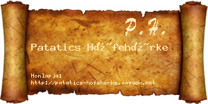 Patatics Hófehérke névjegykártya